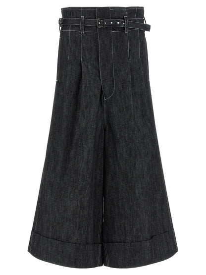 Junya Watanabe Black Cotton Bermuda Shorts