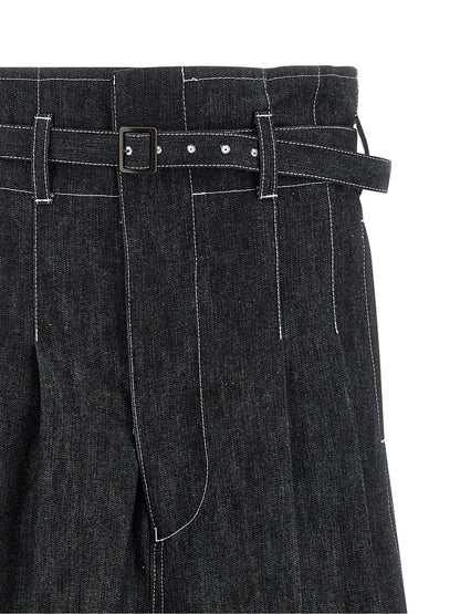 Junya Watanabe Black Cotton Bermuda Shorts