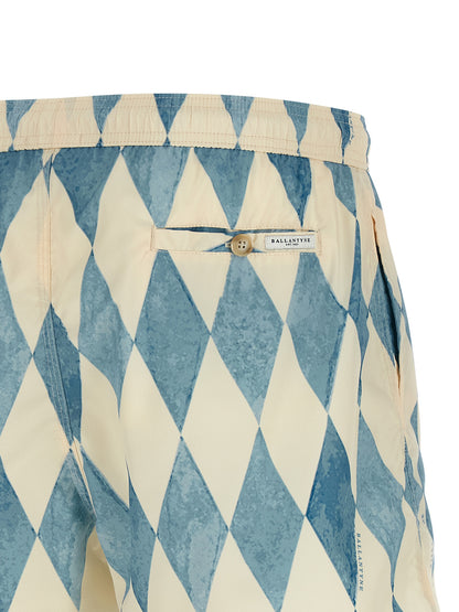 Ballantyne Blue Polyester Swim Shorts