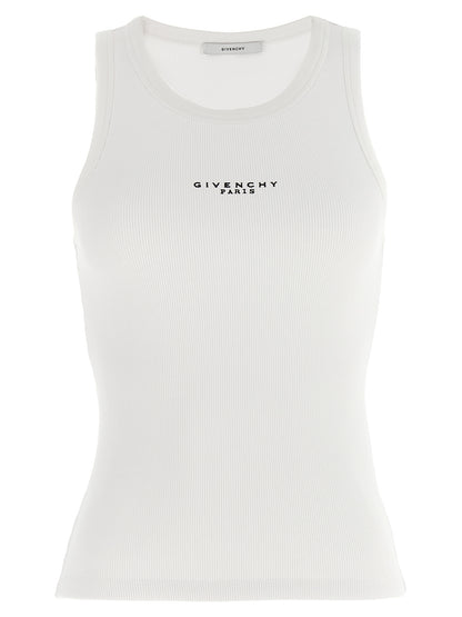 Givenchy White Cotton Sleeveles T-Shirt