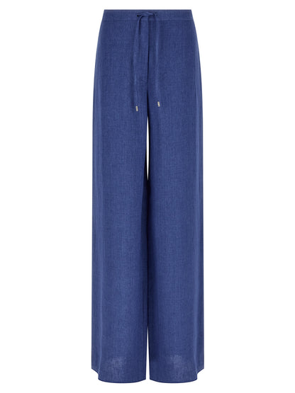 Max Mara Blue Linen Casual Pants