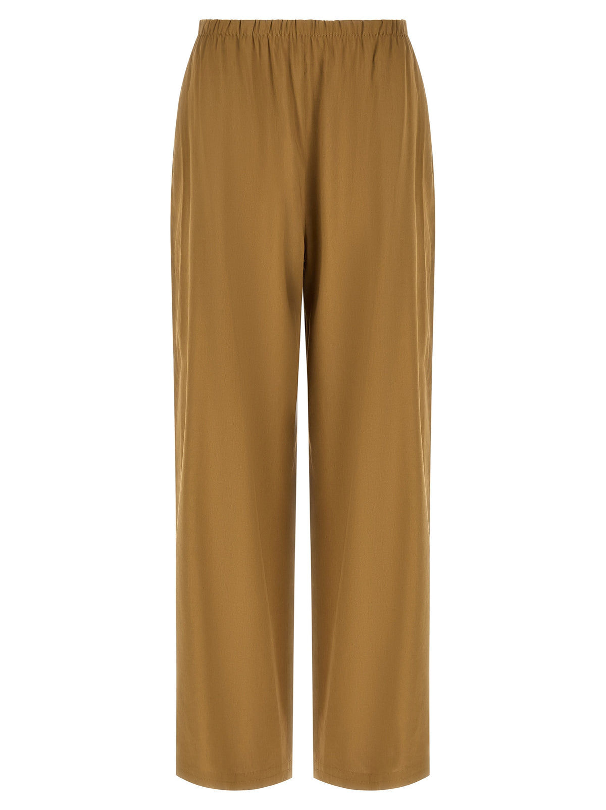 Trousers by Max Mara for women in linen & viscose beige features a artisanal silhouette, showcasing a sophisticated straight-leg & wide with a long and for a artisanal finish.