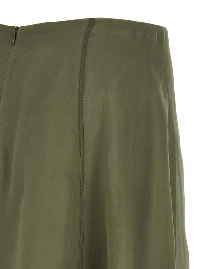 Brunello Cucinelli Bicolor Silk Midi Skirt