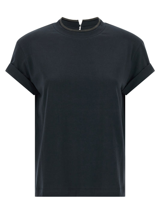 Brunello Cucinelli Blue Cotton T-Shirt