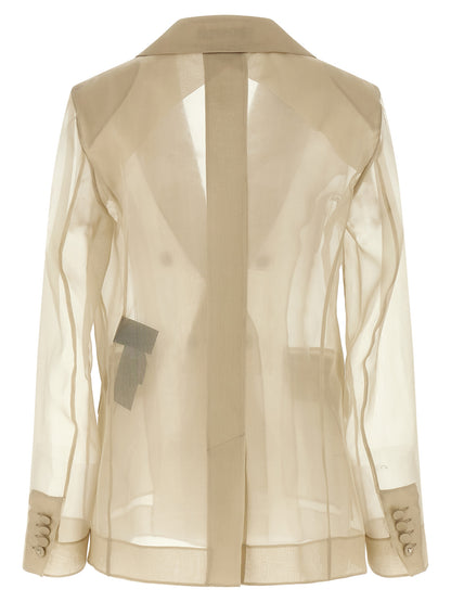 Max Mara Beige Silk Blazer