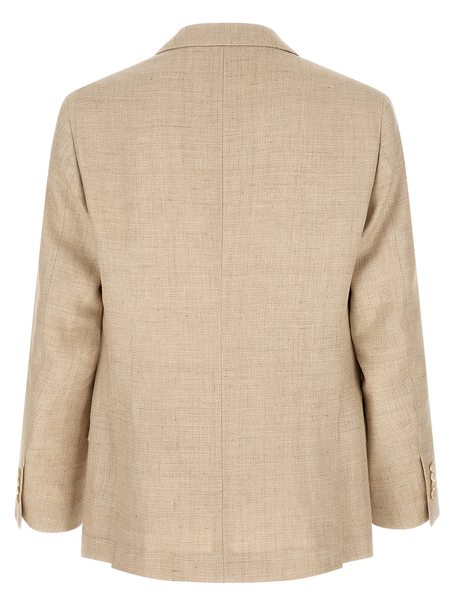 Pant Suit by Brunello Cucinelli for men in linen silk wool beige & horn showcases an bespeak silhouette, artfully detailed with a sophisticated and an bespeak for a refined finish.