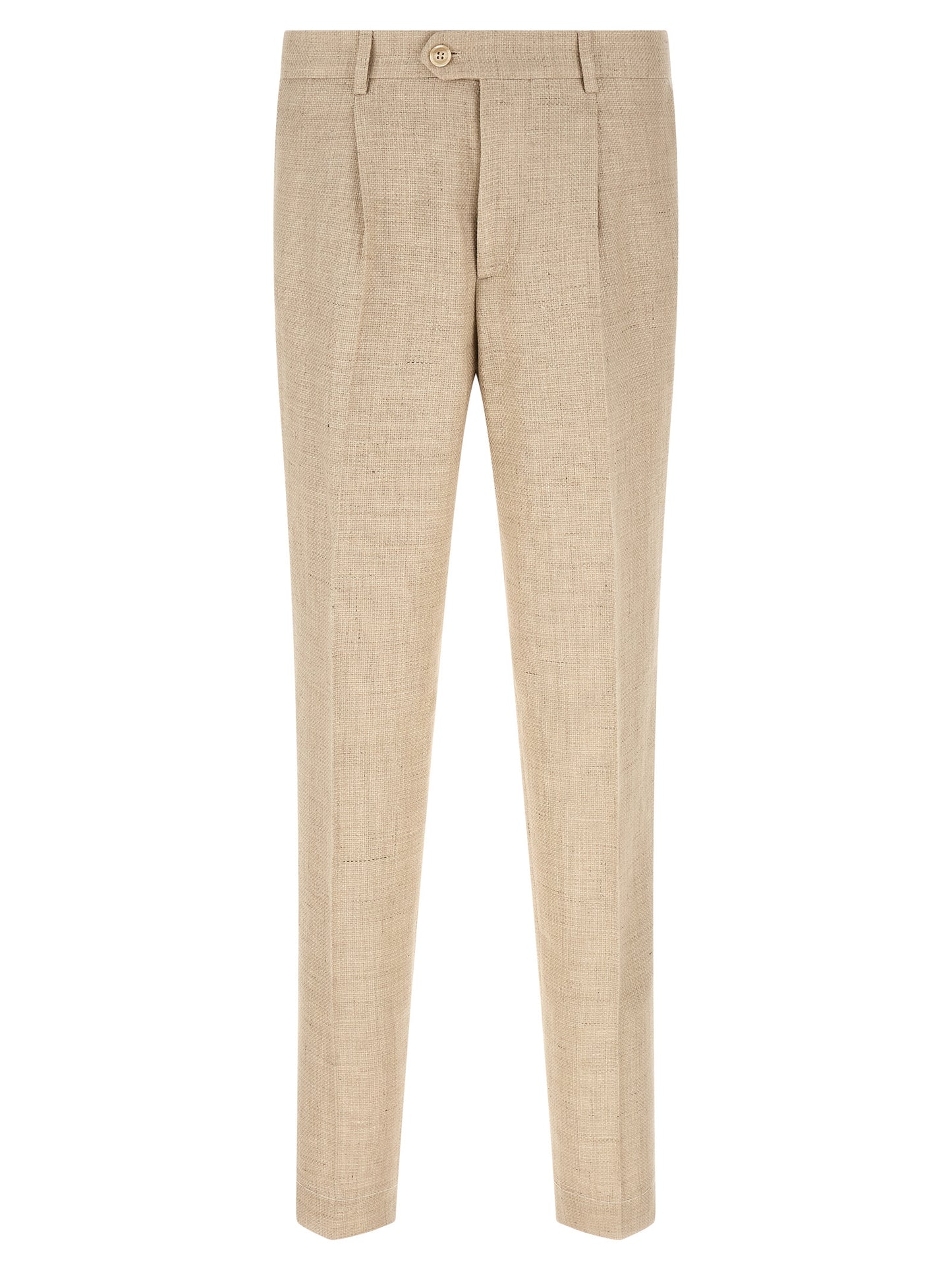 Pant Suit by Brunello Cucinelli for men in linen silk wool beige & horn showcases an bespeak silhouette, artfully detailed with a sophisticated and an bespeak for a refined finish.
