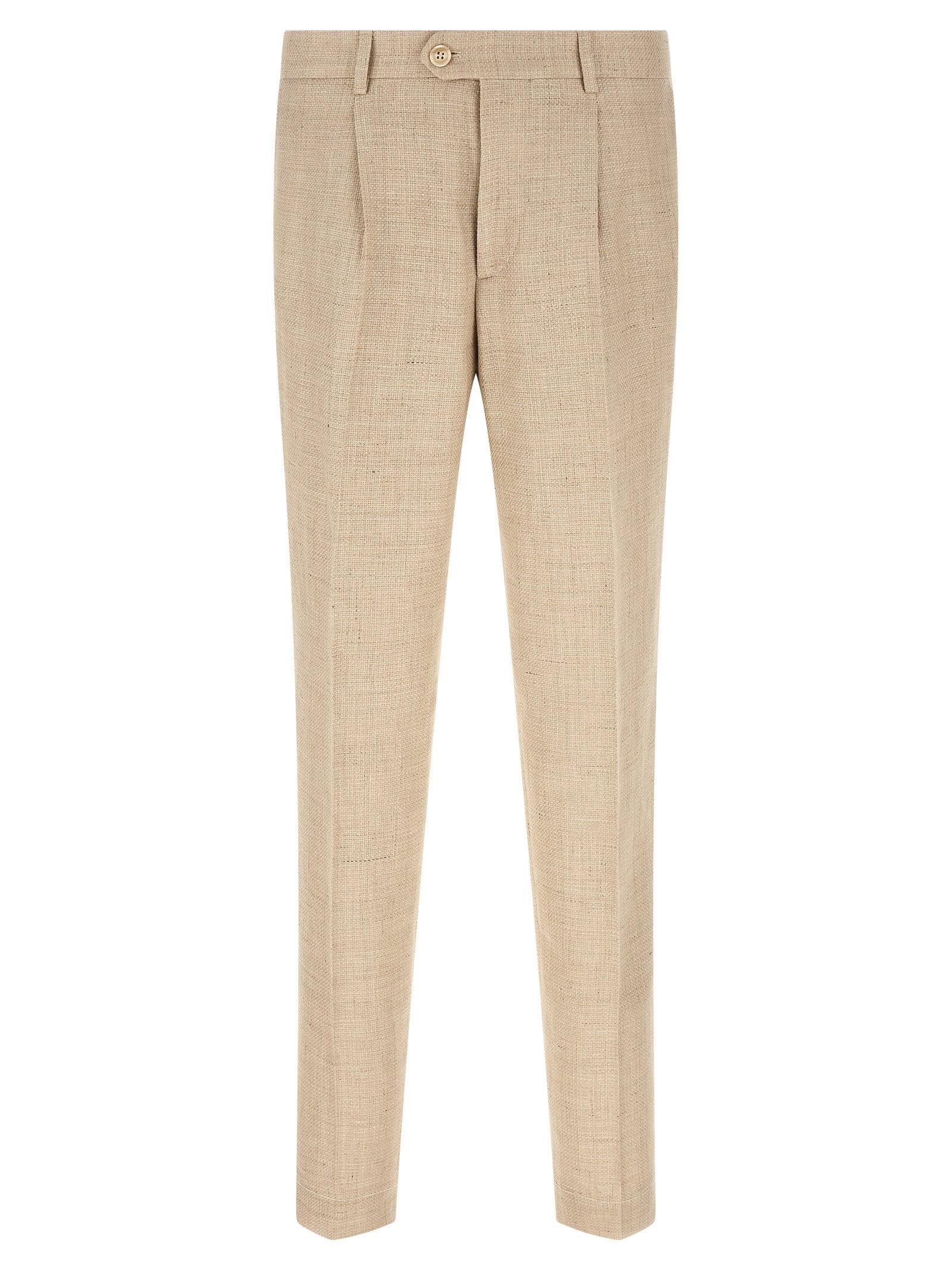Pant Suit by Brunello Cucinelli for men in linen silk wool beige & horn showcases an bespeak silhouette, artfully detailed with a sophisticated and an bespeak for a refined finish.