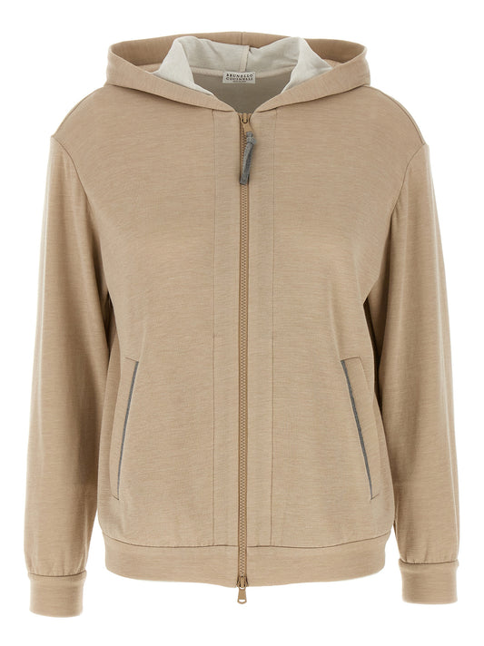 Brunello Cucinelli Beige Cotton Hoodie