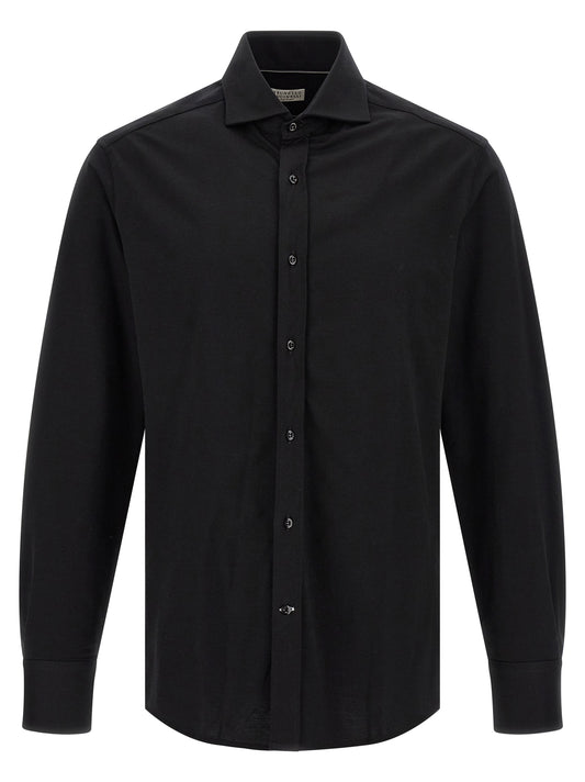 Brunello Cucinelli Black Cotton Shirt