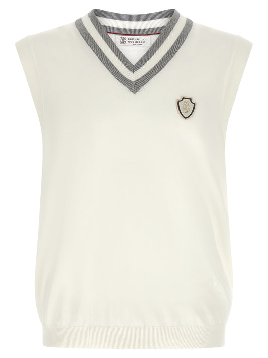 Brunello Cucinelli White Cotton Sweatshirt
