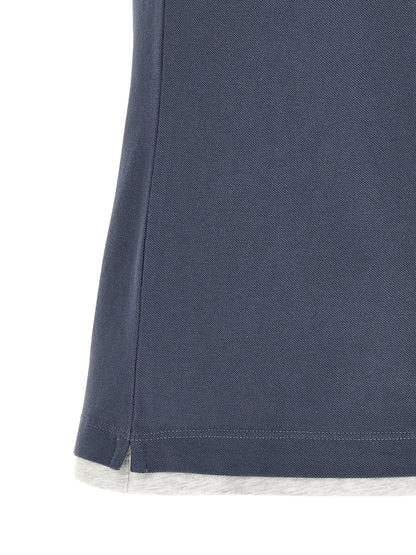 Polo Shirt by Brunello Cucinelli for men in cotton blue showcases a enviable silhouette, featuring a refined and for a enviable finish.
