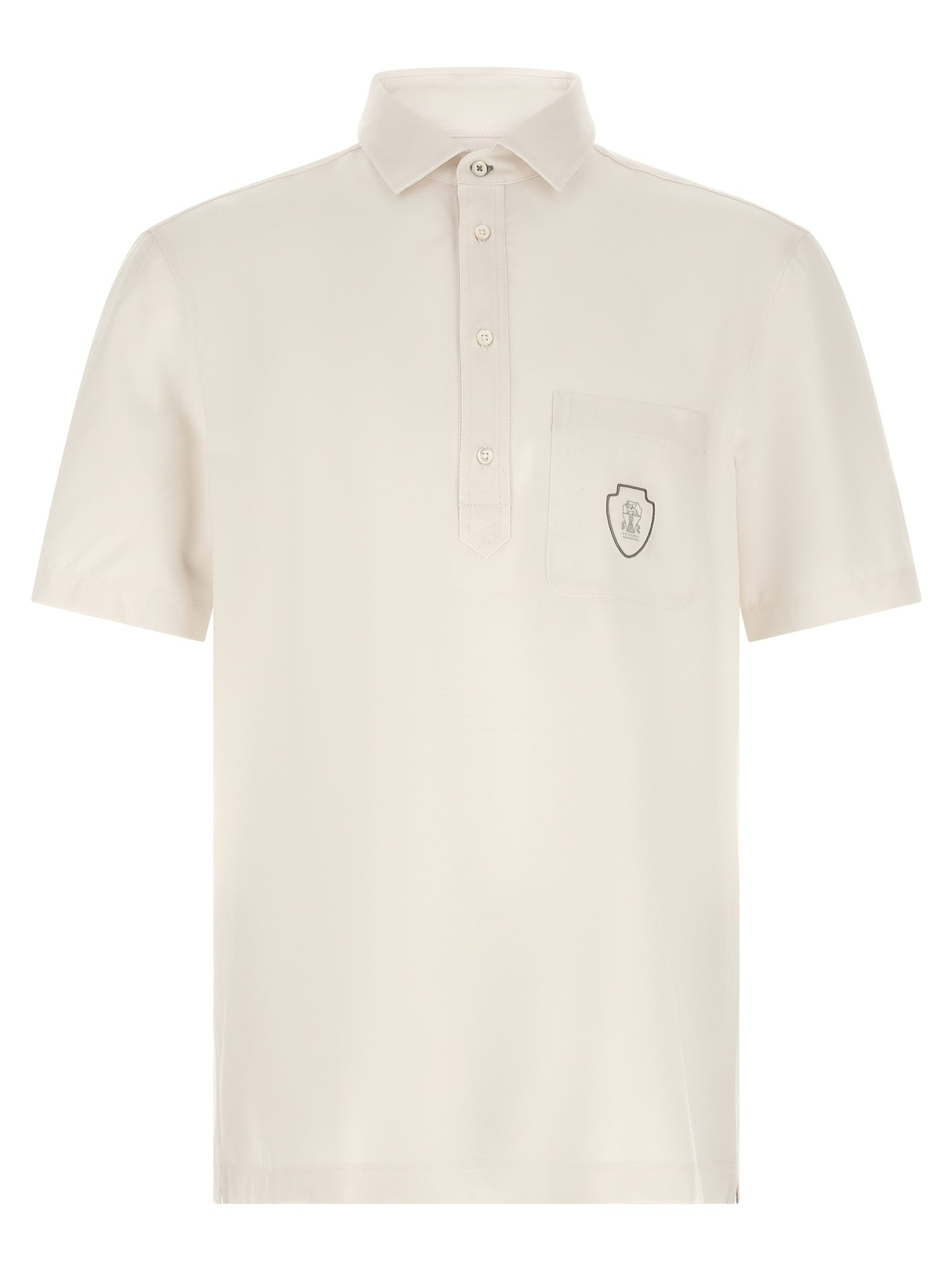 Brunello Cucinelli White Virgin Wool Polo Shirt
