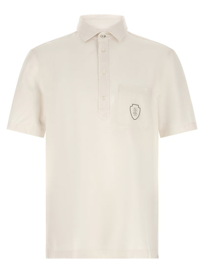 Brunello Cucinelli White Virgin Wool Polo Shirt