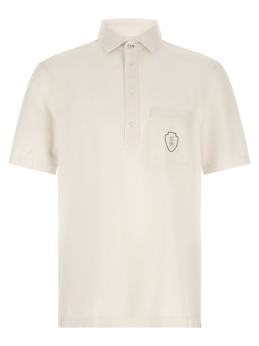 Brunello Cucinelli White Virgin Wool Polo Shirt