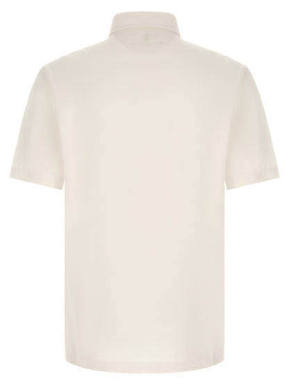 Brunello Cucinelli White Virgin Wool Polo Shirt