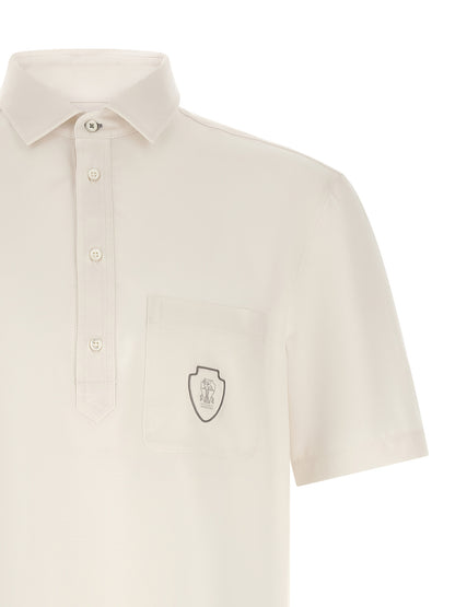Brunello Cucinelli White Virgin Wool Polo Shirt