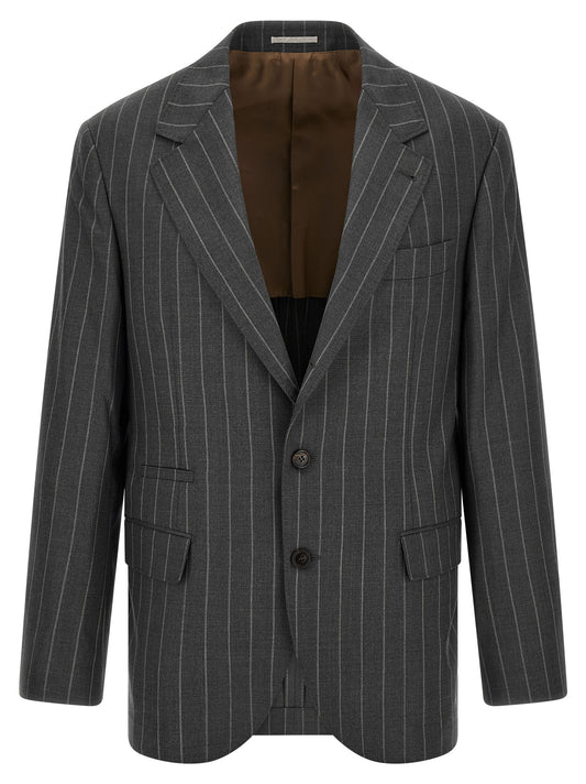 Brunello Cucinelli Gray Virgin Wool Blazer