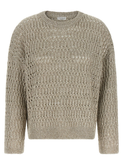 Brunello Cucinelli Beige Linen Cardigan