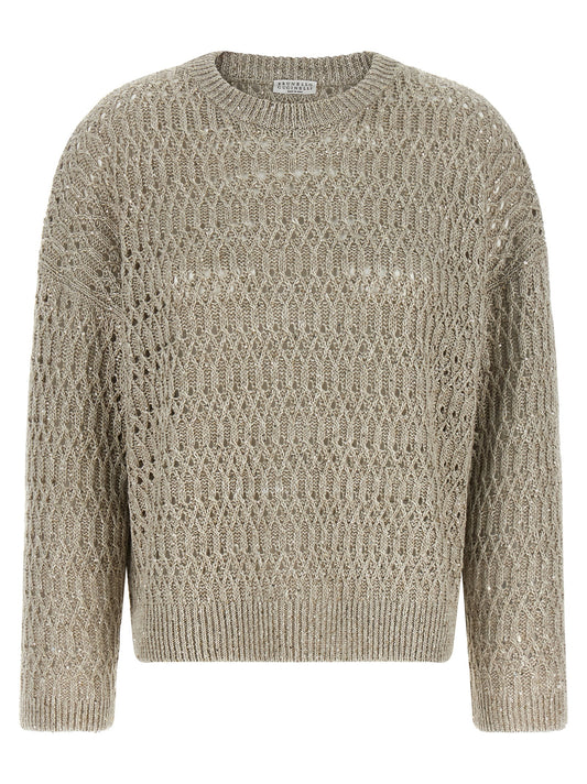 Brunello Cucinelli Beige Linen Cardigan