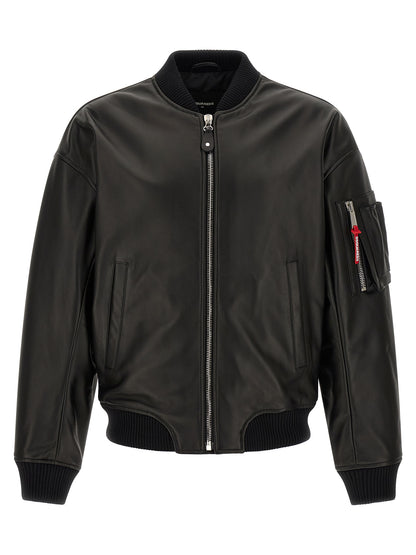 Dsquared² Black Leather Leather Jacket