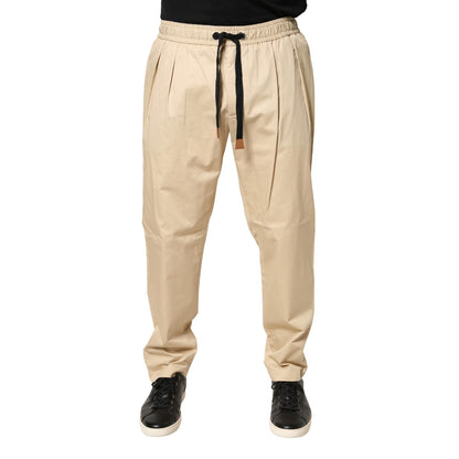 Dolce & Gabbana Men's Skinny Regular Fit Mid Rise Stretch Cotton Joggers - Beige