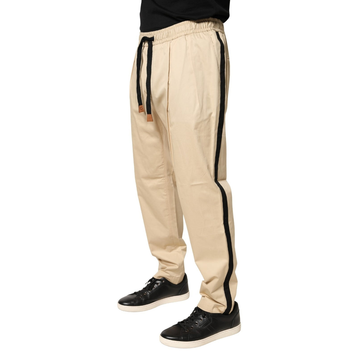 Dolce & Gabbana Men's Skinny Regular Fit Mid Rise Stretch Cotton Joggers - Beige