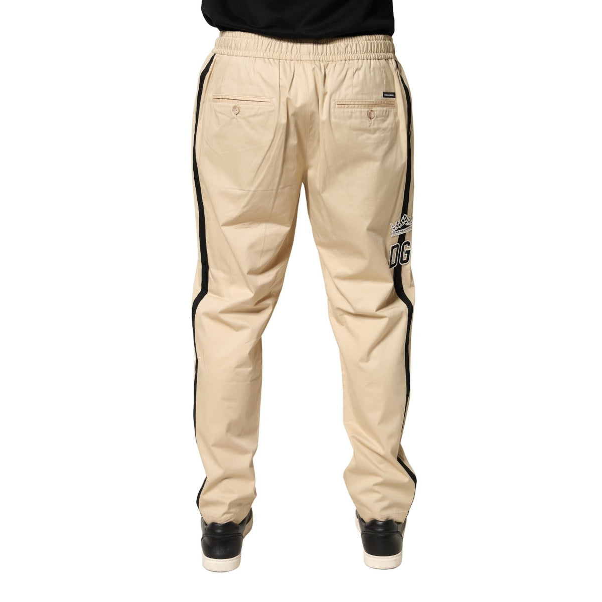 Dolce & Gabbana Men's Skinny Regular Fit Mid Rise Stretch Cotton Joggers - Beige