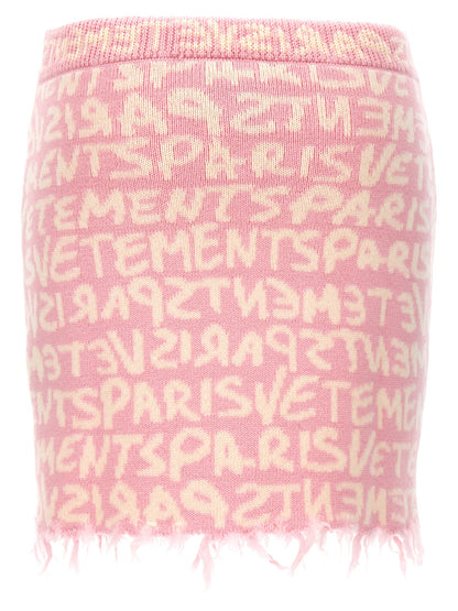 Vetements Multicolor Merino Wool Long Skirt