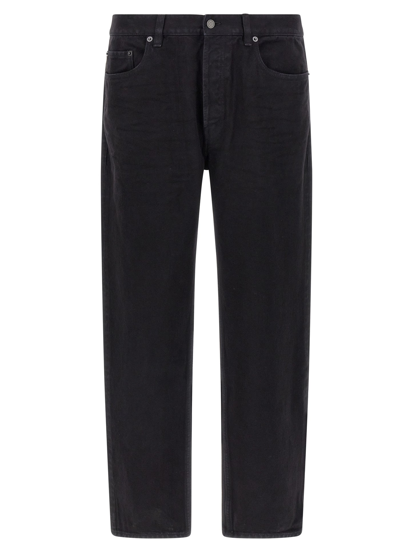 Saint Laurent Black Cotton Straight-Leg Jeans