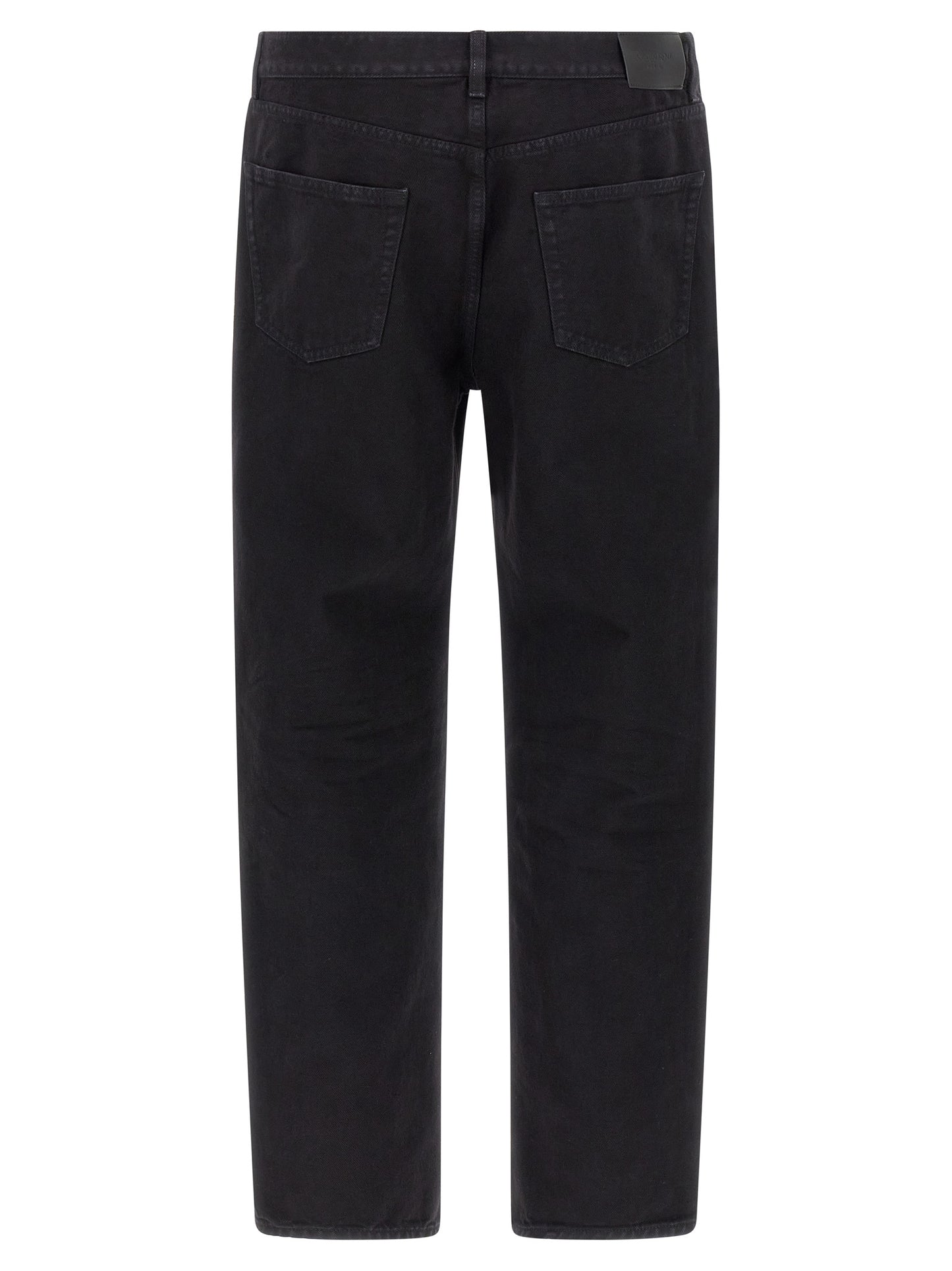 Saint Laurent Black Cotton Straight-Leg Jeans