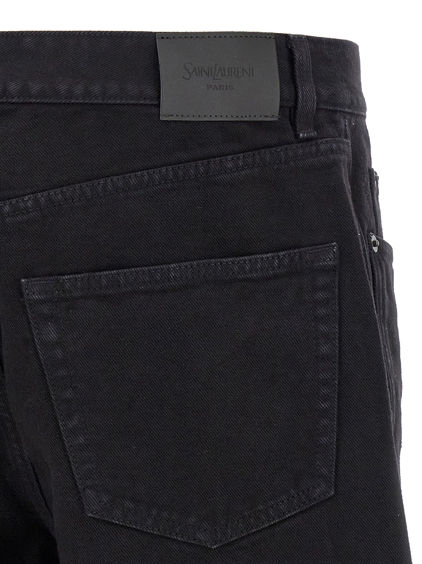 Saint Laurent Black Cotton Straight-Leg Jeans