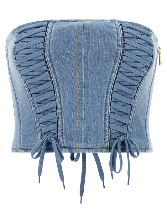 Elisabetta Franchi Blue Cotton Blouse