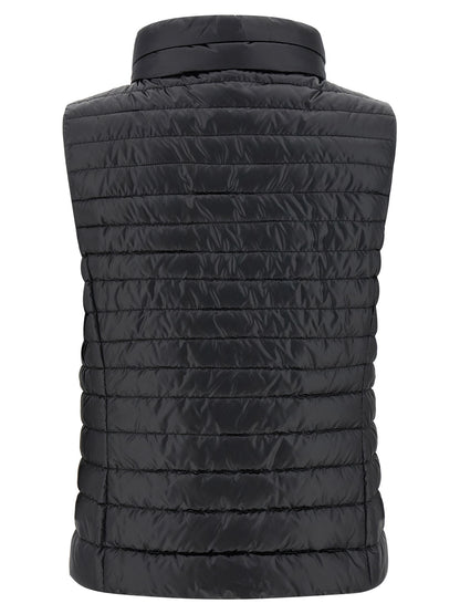MooRER Black Polyester Sleeveless Jacket