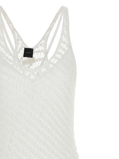 PINKO White Polyester Long Dress