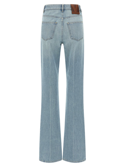 Valentino Garavani Blue Cotton High-Waisted Jean