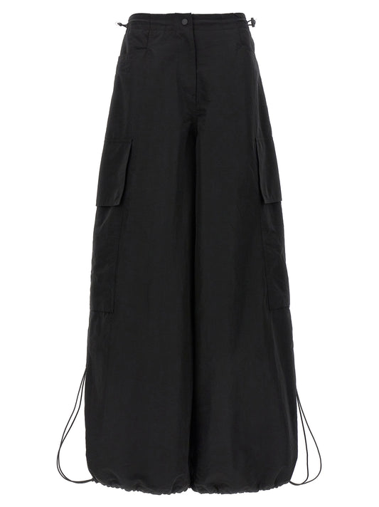 Casual Pants by Palm Angels for women in nylon & polyester black features an refined tailoring silhouette, showcasing a premium with a and long cut for a refined tailoring look.