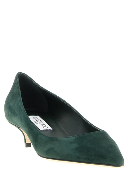 Jimmy Choo Bicolor Leather Mid Heel Pumps