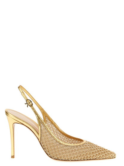 Gianvito Rossi Gold Fabric High Heel Pumps