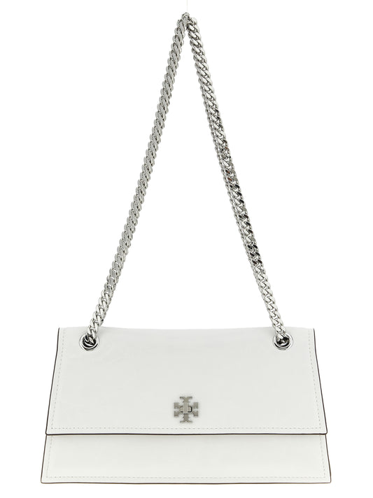Shoulder Flap Bag by Tory Burch for women in lamb leather white features a distinguished silhouette, showcasing a secure snap & flap and distinguished with versatile shoulder-strap for a distinguished finish.