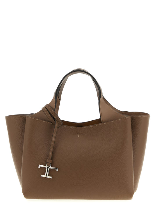 Mini Handbag by Tod's for women in calfskin leather brown features a refined silhouette, showcasing a secure snap, zipper & hook, organized , and versatile handle for a refined finish.