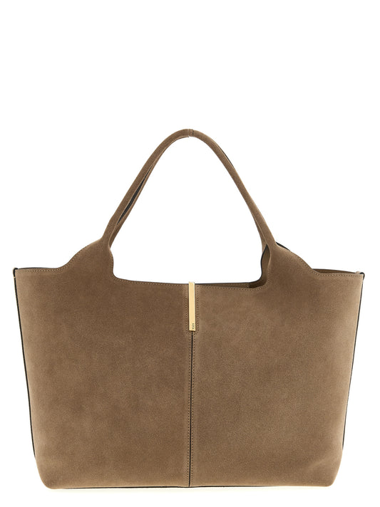 Shopper Tote Bag by Tod's for women in calfskin leather beige showcases a statuesque Calfskin Leather Shopper Tote Bag design, featuring a secure magnetic, ample , and versatile handle for a statuesque finish.