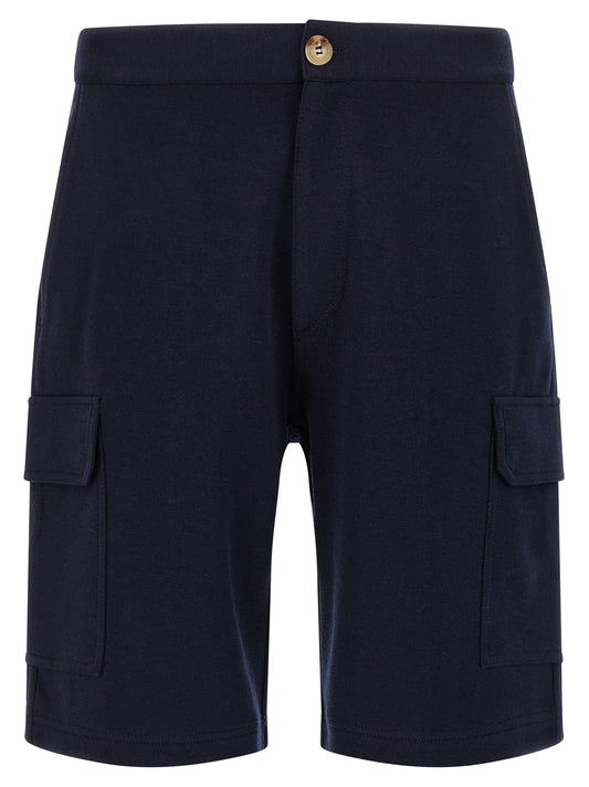 Brunello Cucinelli Blue Cotton Bermuda Shorts
