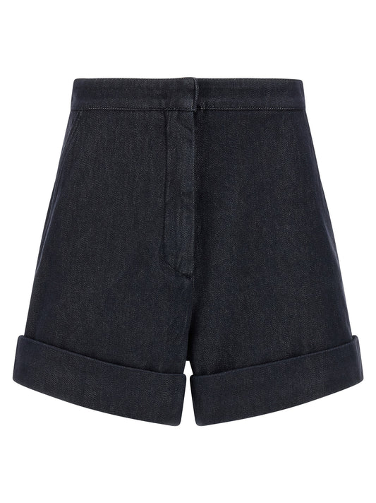 Denim Shorts by Max Mara for women in denim cotton blue features an unrivaled comfort and short with an unrivaled comfort high rise.