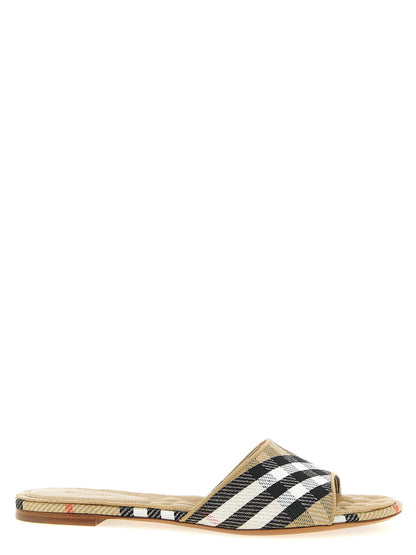 Burberry Beige Polyester Slides