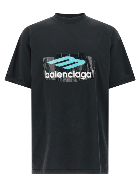 Balenciaga Black Cotton T-Shirt