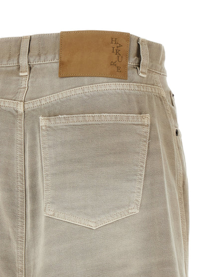Haikure Gray Cotton Midi Skirt