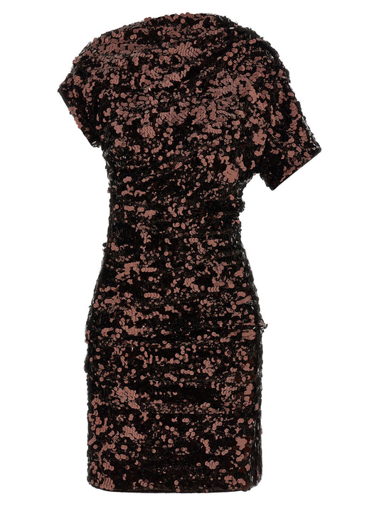 Ganni Brown Polyester Short Dress