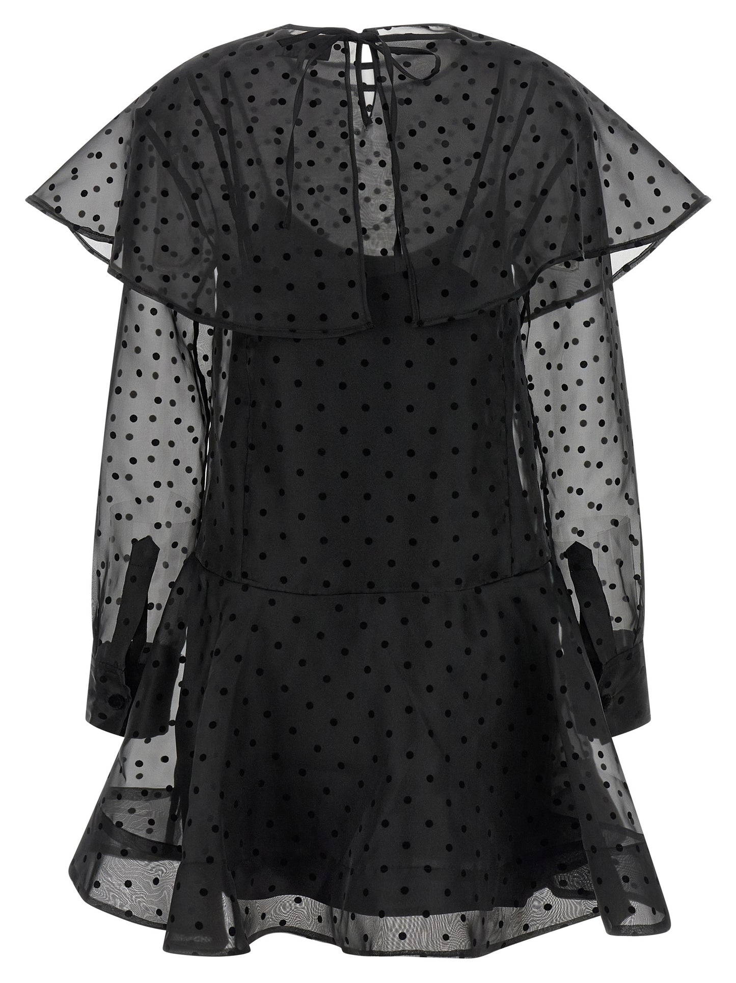 Ganni Black Recycled Polyester Short Dress