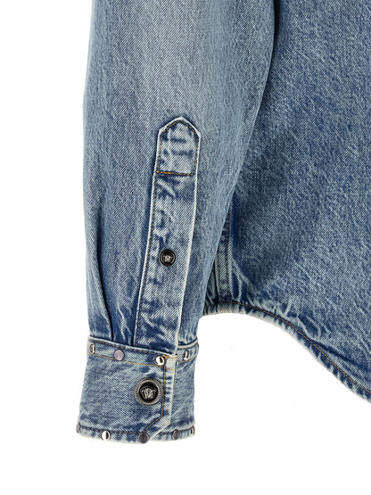 Versace Blue Cotton Blouse